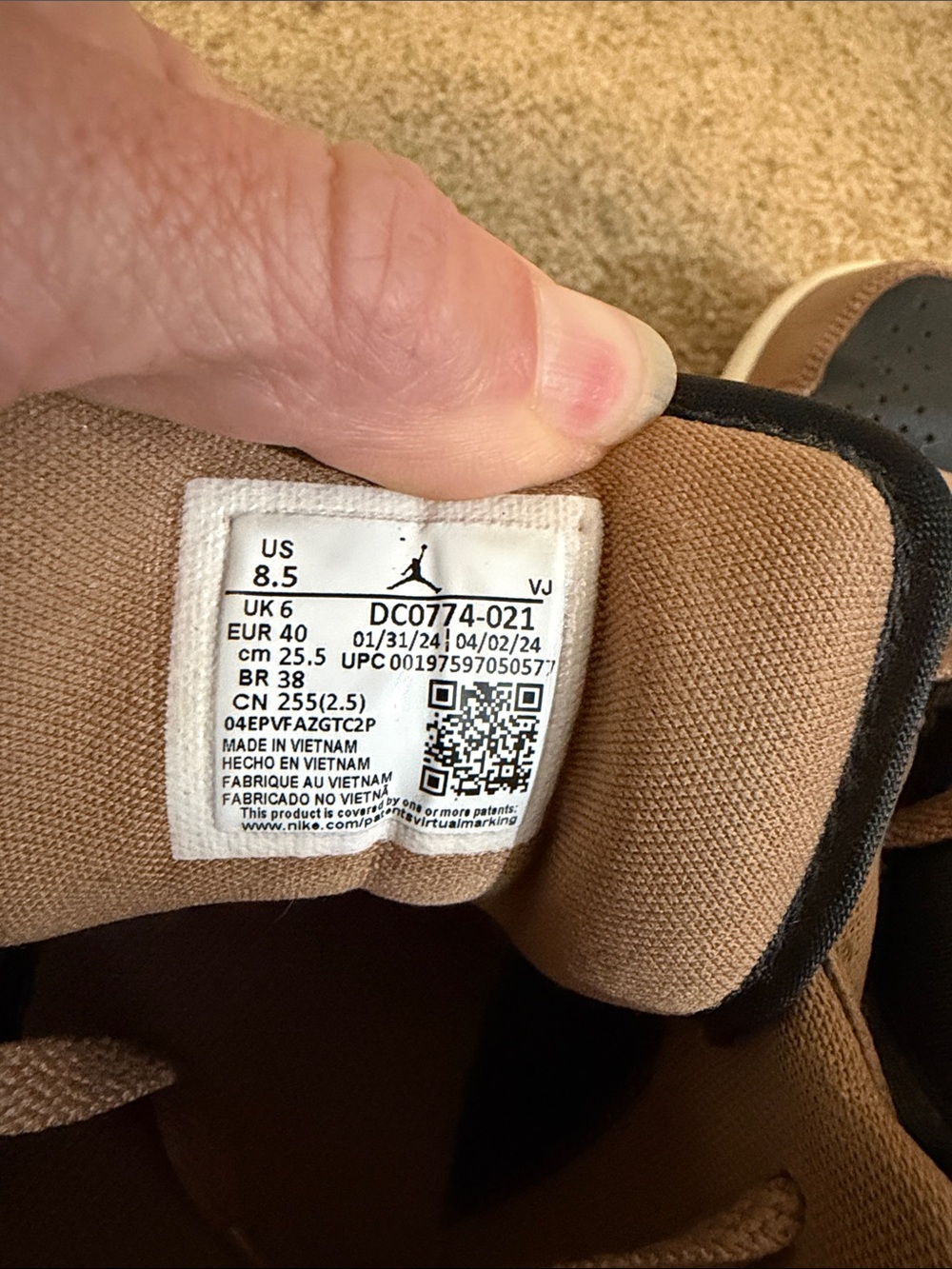 Women’s Jordan Dunks Low-Top Sneakers - Black and Brown - Picture 2 of 4